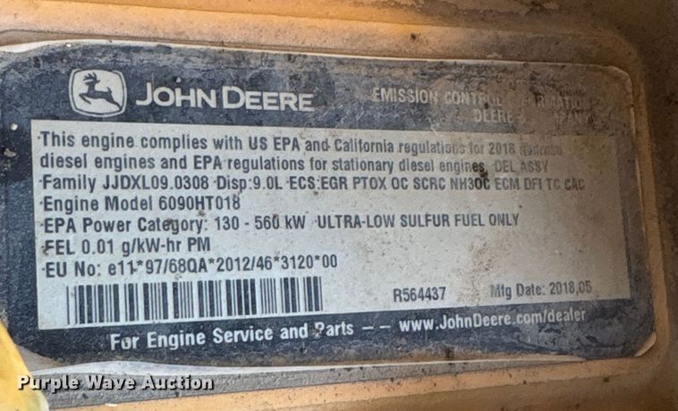 image for item EU0071 2018 John Deere 350G excavator