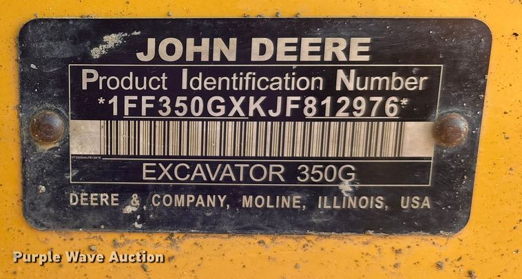 image for item EU0071 2018 John Deere 350G excavator