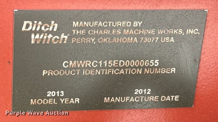 image for item EU2151 2013 Ditch Witch RT115 cable plow