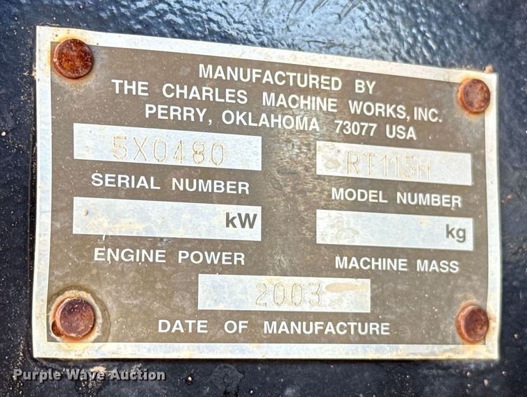 image for item EU2152 2012 Ditch Witch RT115H cable plow