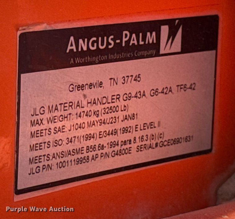 image for item EU2156 2014 JLG G9-43A telehandler