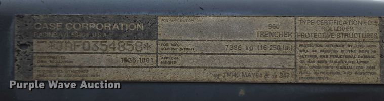 image for item EU3636 2001 Case 960 cable plow