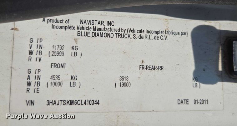 image for item EV1579 2012 International DuraStar 4300 cable placer bucket truck