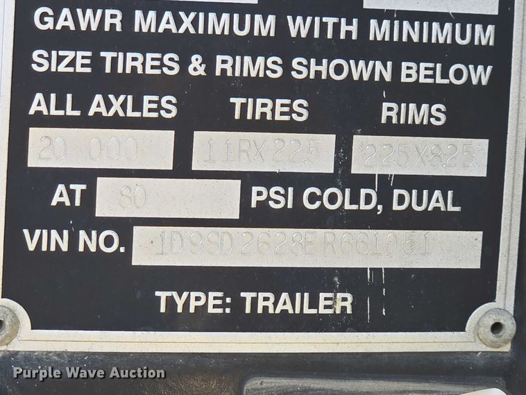 image for item EV1587 2014 Ranco Anvil 24-26QF end dump trailer