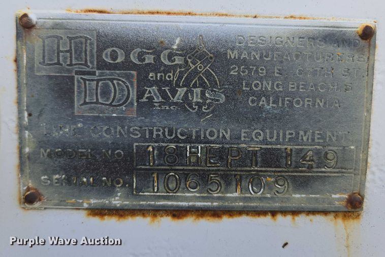 image for item EV1589 1965 Hoggs & Davis 18HEPT 149 reel trailer