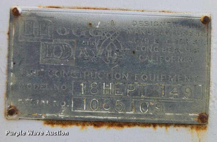 image for item EV1589 1965 Hoggs & Davis 18HEPT 149 reel trailer