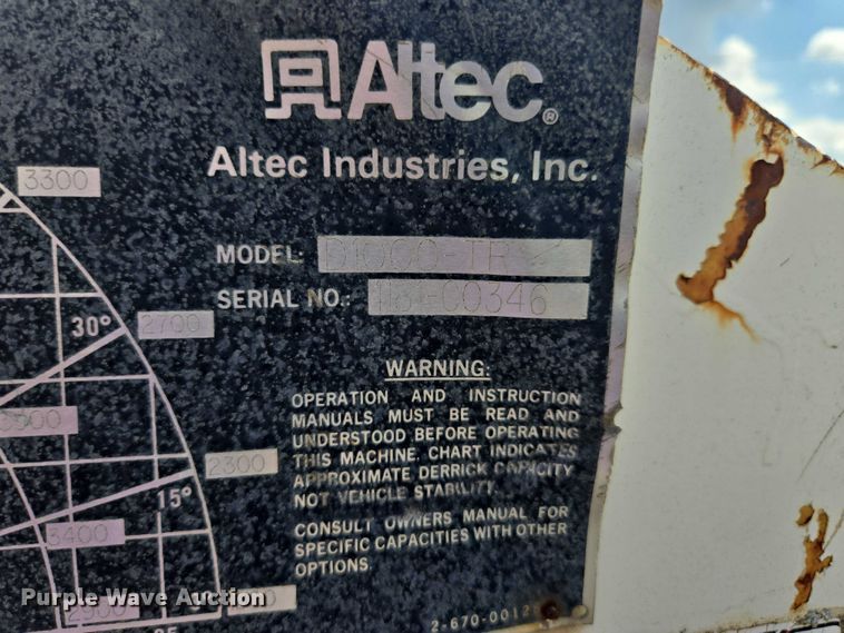 image for item EV1590 1997 Ford F800 digger derrick truck