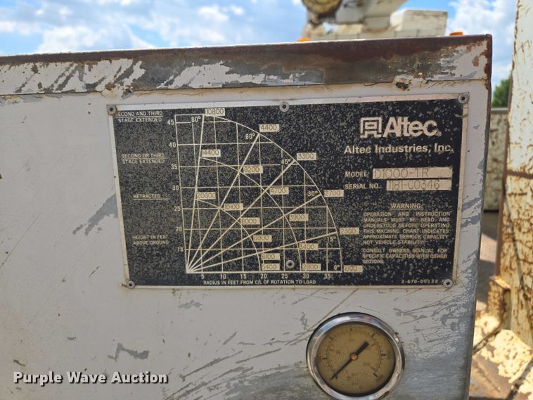 image for item EV1590 1997 Ford F800 digger derrick truck