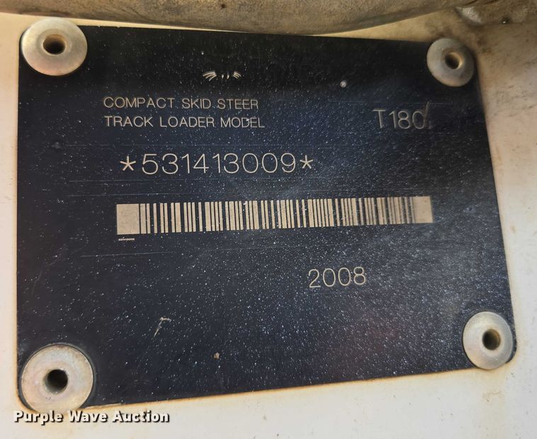 image for item EV1595 2008 Bobcat T180 tracked skid steer loader