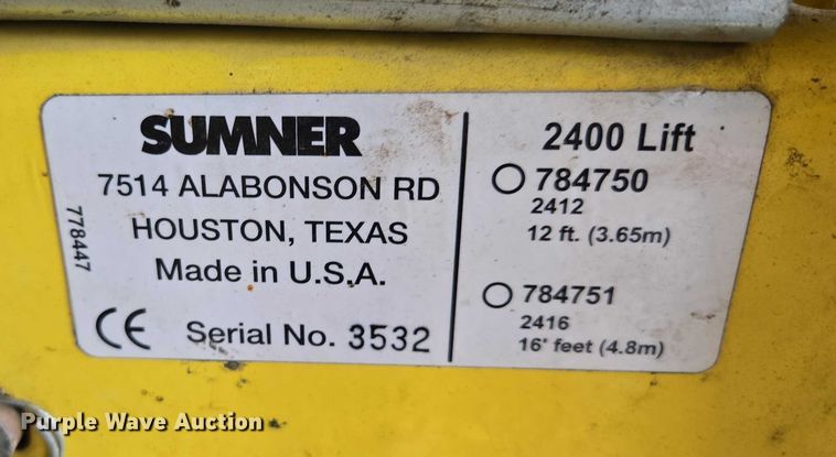 image for item EV1599 Sumner 2416 vertical lift