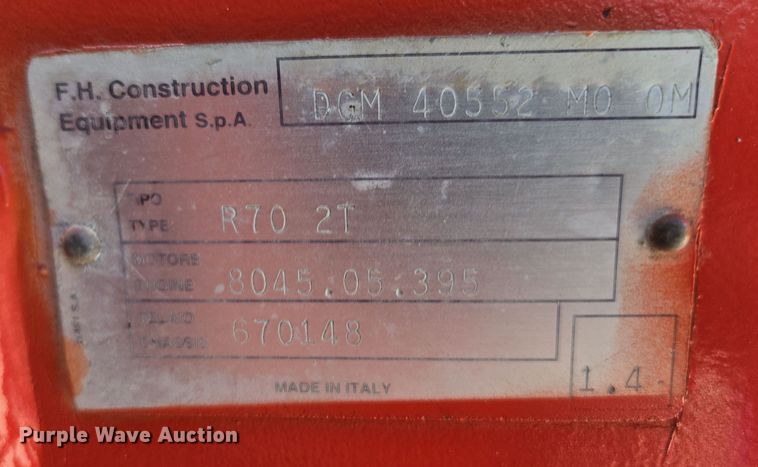 image for item EV1626 1995 Fiat-Allis FR70 wheel loader