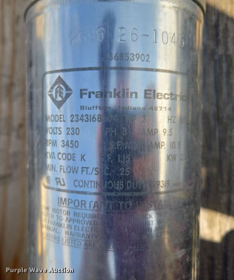 image for item EV1663 Franklin Electric submersible pumps