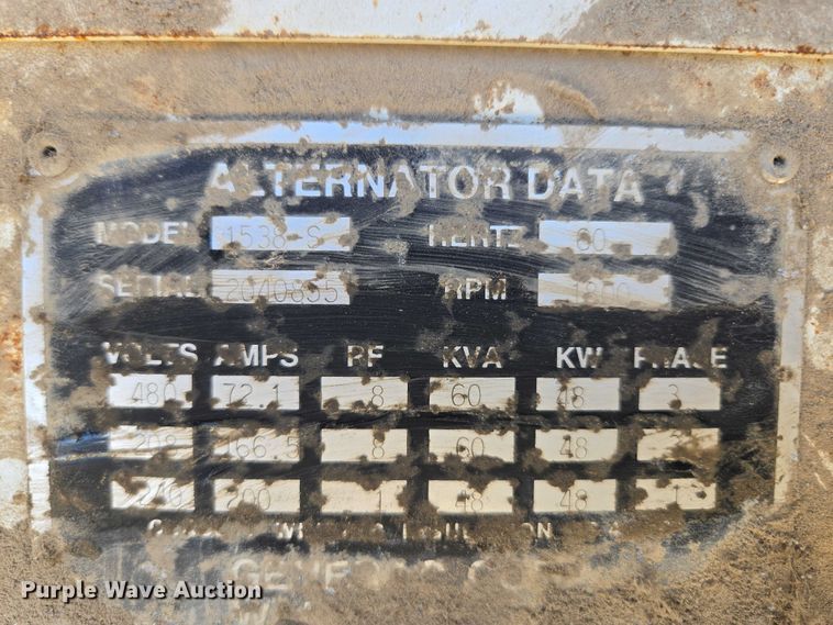 image for item EV1666 1998 Generac 98A01538S generator