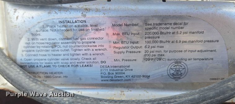 image for item EV1680 (4) propane heaters