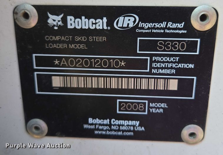 image for item EV1723 2008 Bobcat S330 skid steer loader