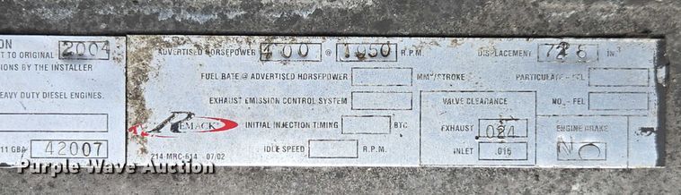 image for item YA0686 2005 Mack Granite CV713 dump truck