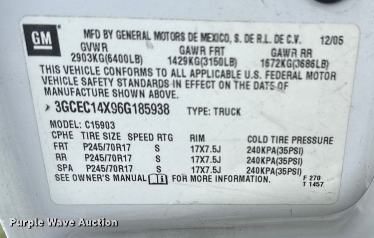 image for item DJ7779 2006 Chevrolet Silverado 1500 pickup truck