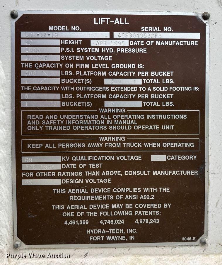 image for item DT3420 1995 Ford F450 Super Duty bucket truck