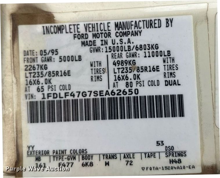 image for item DT3420 1995 Ford F450 Super Duty bucket truck