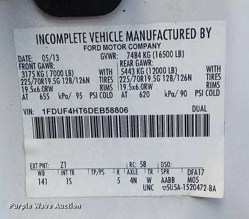 image for item DT6269 2013 Ford F450 dump truck