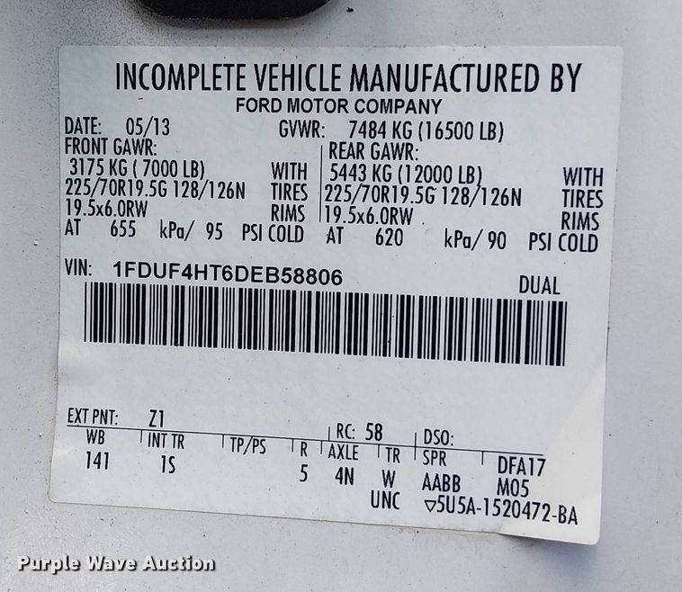 image for item DT6269 2013 Ford F450 dump truck