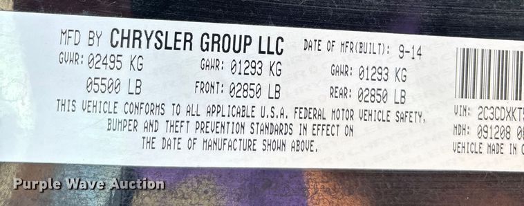 image for item DU1274 2014 Dodge Charger Police  