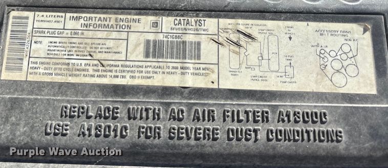 image for item DU1276 2000 Chevrolet C3500 utility bed pickup truck