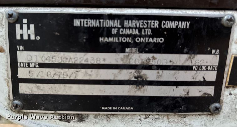 image for item DU1277 1979 International CO1950B pumper fire truck