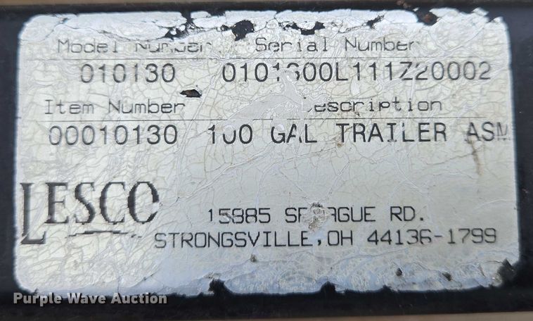 image for item DU6767 Lesco sprayer trailer