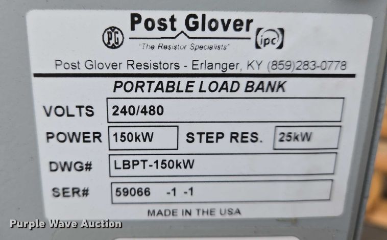 image for item DU6773 Post Glover portable load bank