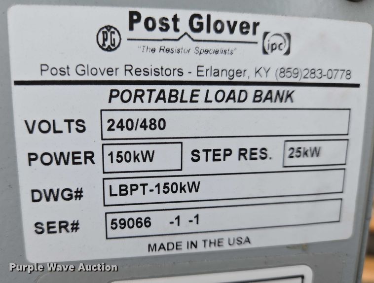 image for item DU6773 Post Glover portable load bank