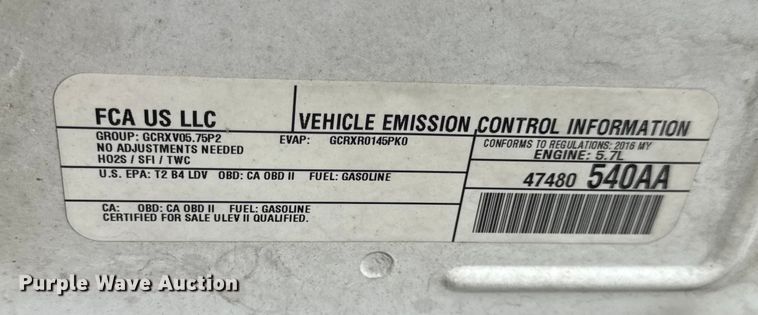 image for item DW3468 2016 Dodge Charger Police 