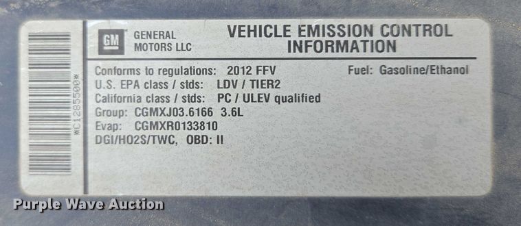 image for item DX7255 2012 Chevrolet Impala 