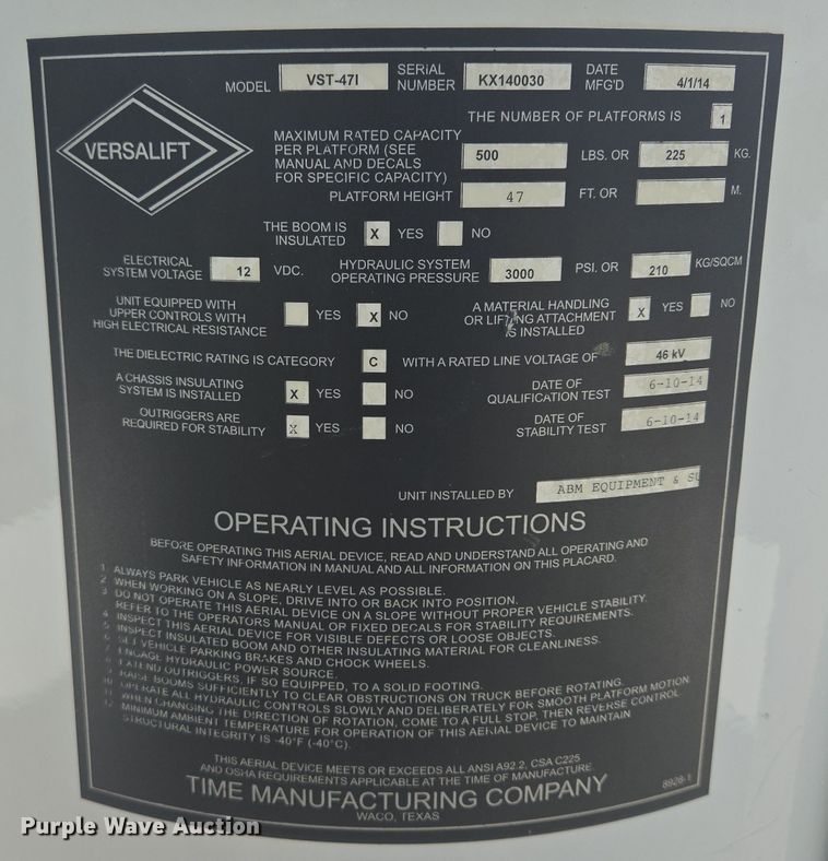 image for item DX7260 2015 Ford F550 bucket truck