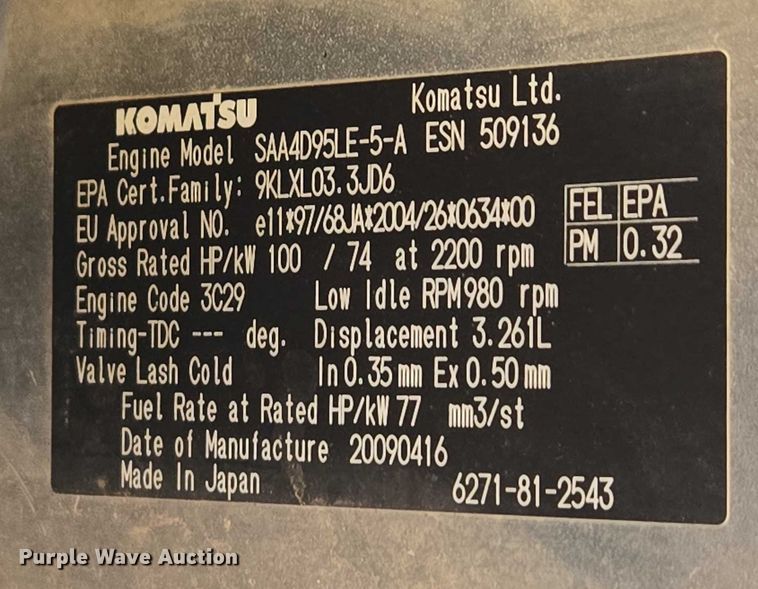 image for item DX7266 2009 Komatsu WA150-6 wheel loader