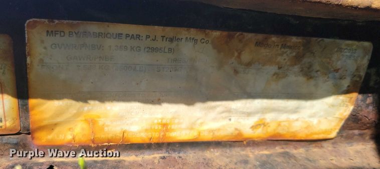 image for item DX7278 2014 PJ utility trailer