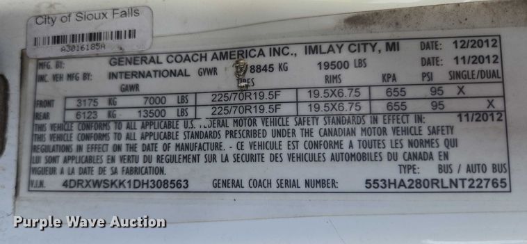 image for item DX7301 2013 IC shuttle bus