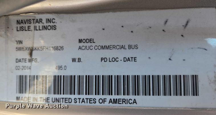 image for item DX7302 2015 IC shuttle bus