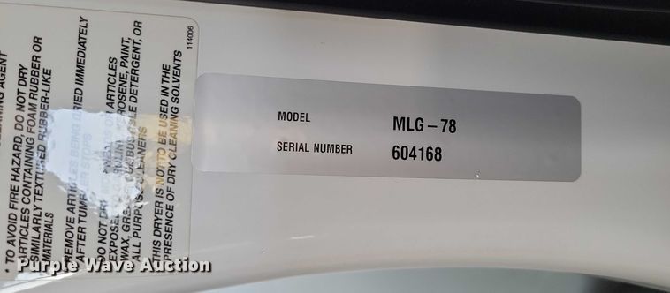 image for item DX7325 Milnor washer and dryer