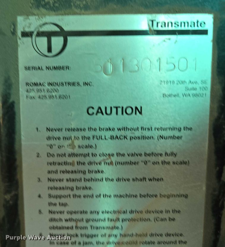 image for item DX7362 Transmate tapping machine romac