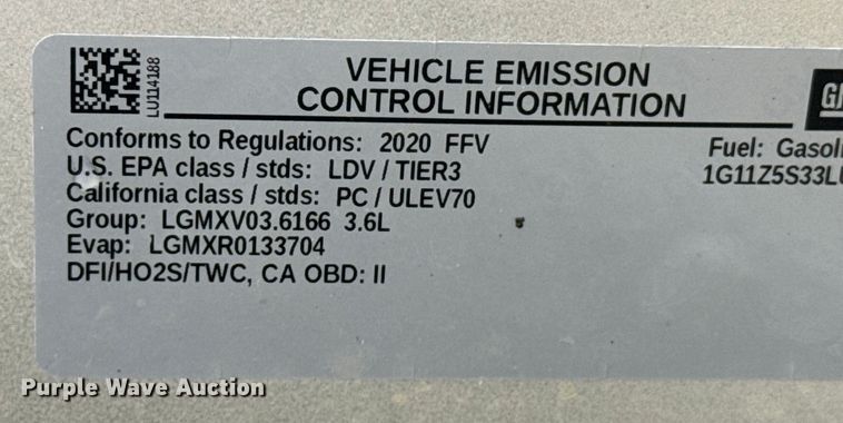 image for item DZ8945 2020 Chevrolet Impala LT 