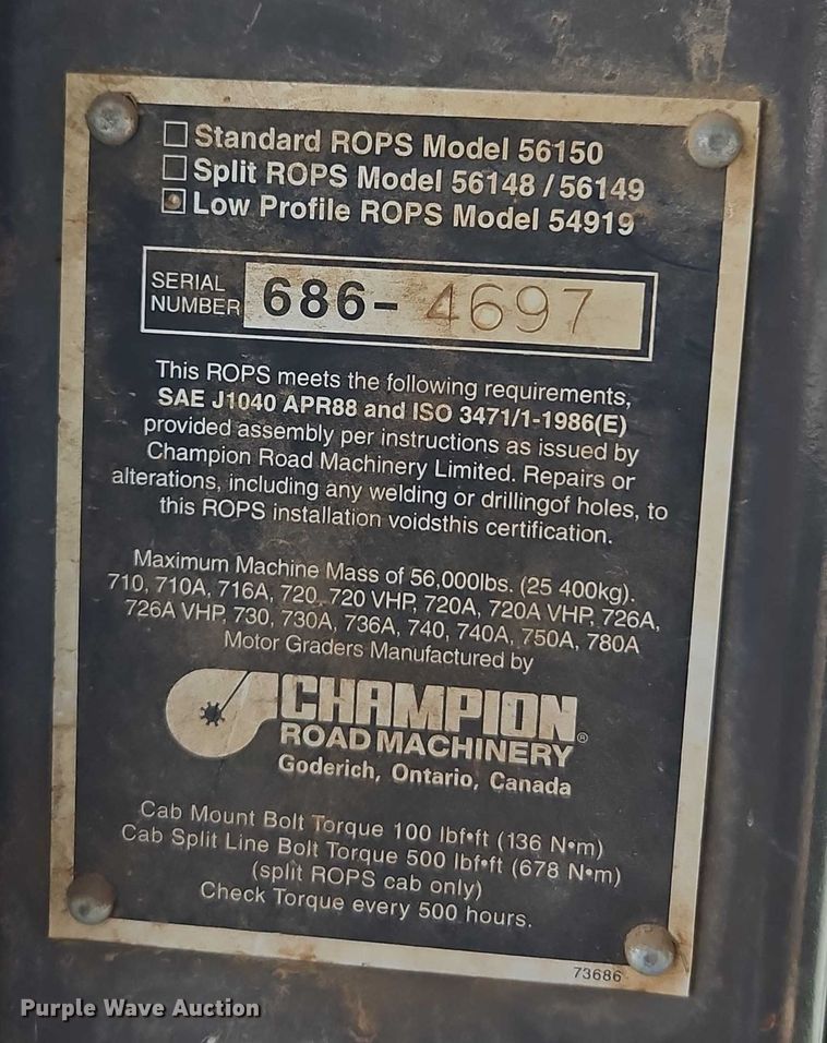 image for item EB8271 2000 Champion 720A VHP motor grader