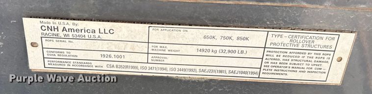 image for item EG8223 2006 Case 850K Series II dozer