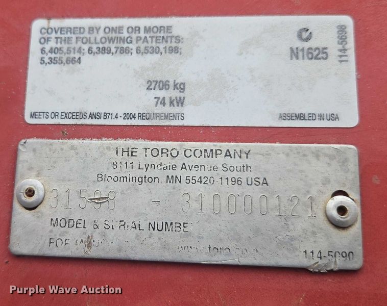 image for item EG8227 Toro Groundsmaster 5900 lawn mower