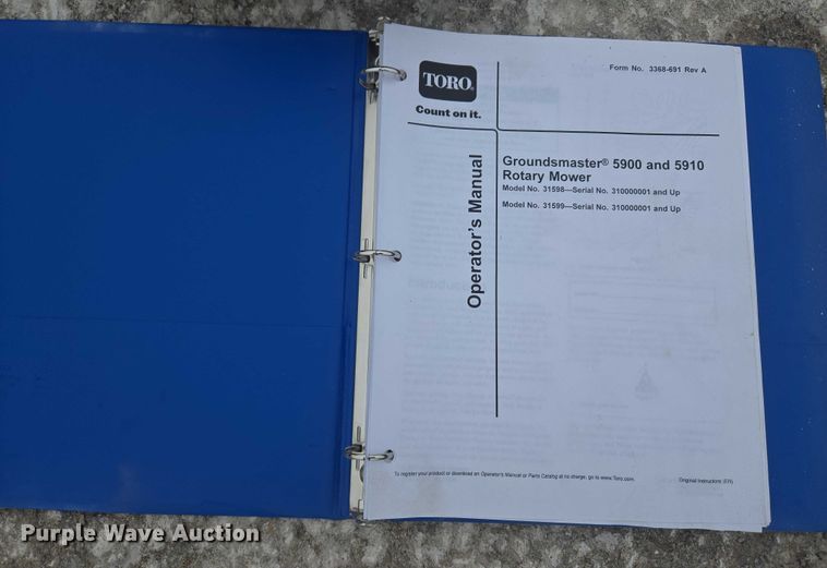 image for item EG8227 Toro Groundsmaster 5900 lawn mower