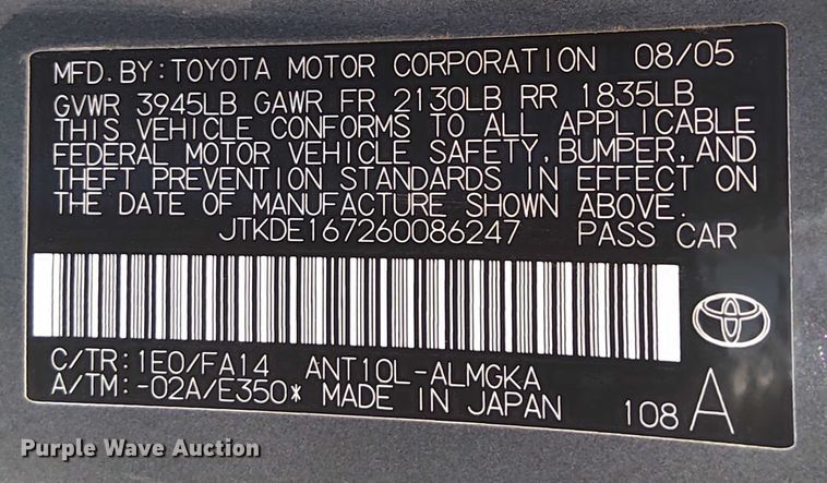 image for item EM8063 2006 Scion tC 