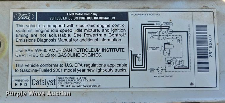 image for item EO4642 2001 Ford Ranger pickup truck