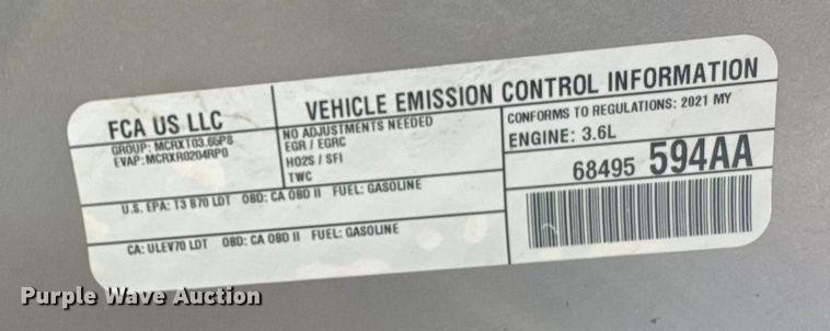 image for item ER2277 2021 Dodge Durango SSV SUV