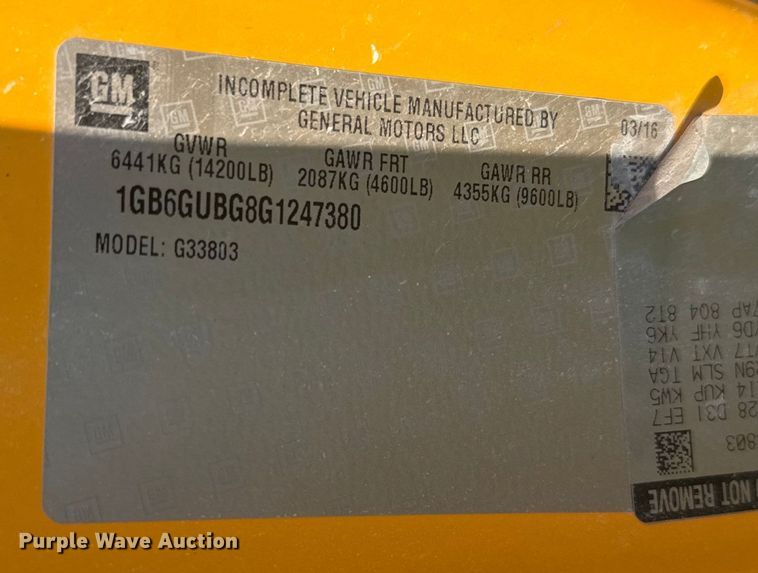 image for item ER2331 2016 Chevrolet Express school bus