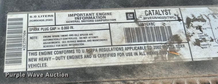 image for item ET3086 2002 Chevrolet Silverado 2500HD pickup truck